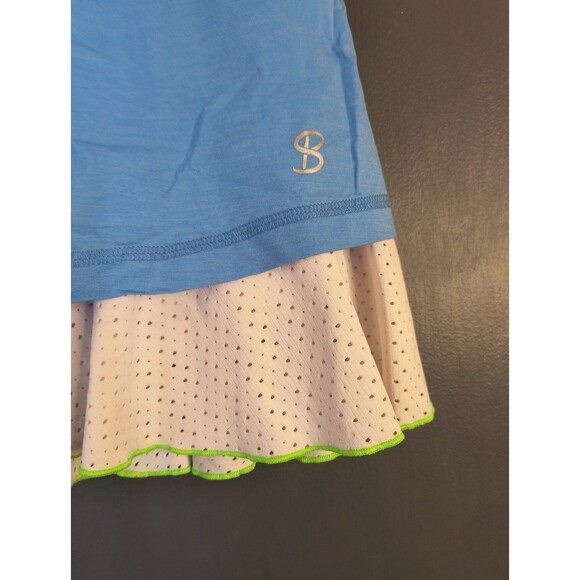 SOFIBELLA Women's Large 3 Piece Tennis/Activewear Shirt, Tank & Skort Set Blue - Picture 11 of 13